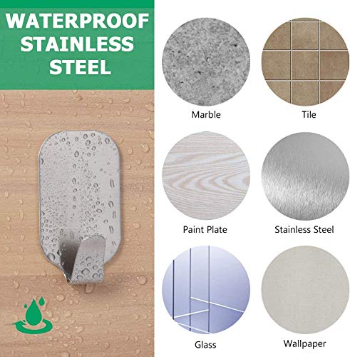 HASTHIP® 8 Pack Stainless Steel Adhesive Wall Hanger Self Hooks Waterproof Heavy Duty Sticky for Hanging Bathroom Kitchen Robe Coat Towel Utensils Narrow Hook 3 PCS HASTHIP® 8 Pack Stainless Steel Adhesive Wall Hanger Self Hooks Waterproof Heavy Duty Sticky for Hanging Bathroom Kitchen Robe Coat Towel Utensils Narrow Hook 3 PCS